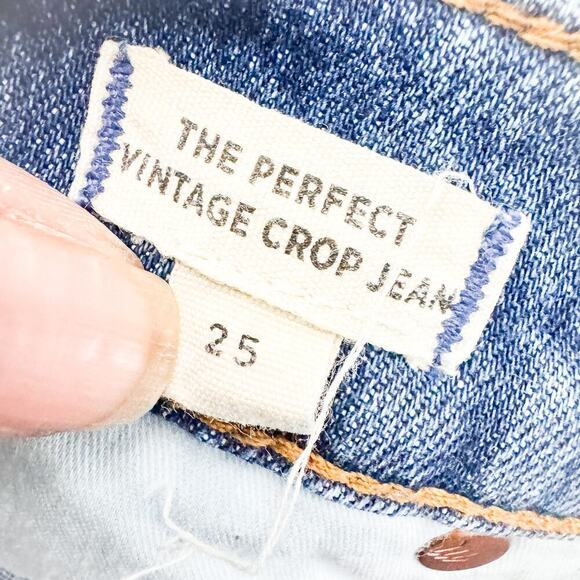 Madewell The Perfect Vintage Crop Button Fly Front Denim Jeans Size 25 - Picture 6 of 9